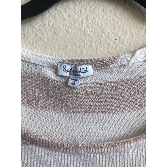 Splendid Rose Gold Striped Sweater - Picture 3 of 3